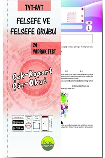 Genel Markalar Tyt Ayt Felsefe Ve Felsefe Grubu Çek Kopart 24 Adet Yaprak Tes...