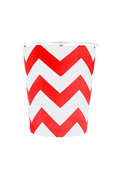 Roll-Up Fuşya Zigzag Karton Bardak