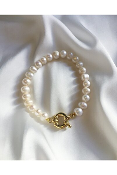 NK PEARL Gemici Kilitli Inci Bilezik