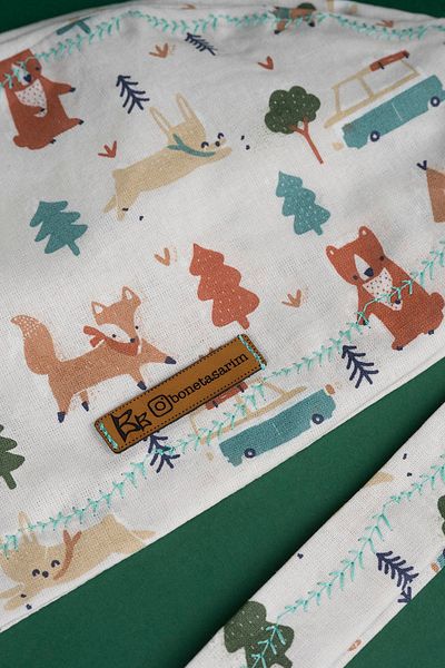 Best Bone Light Beige Camping Animals Patterned Surgical Cap