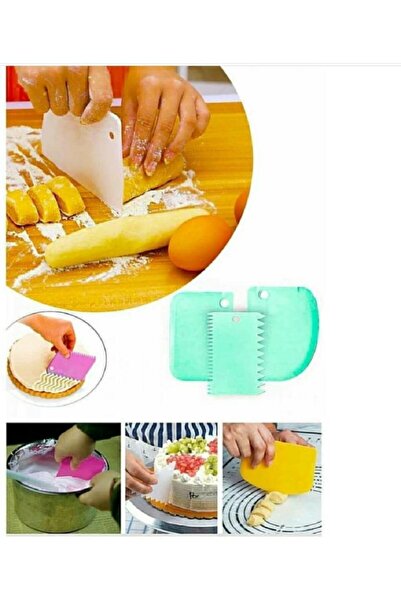 ZUZU MADE 3'lü Hamur Kesici Kazıyıcı Dekoratör Set Asorti