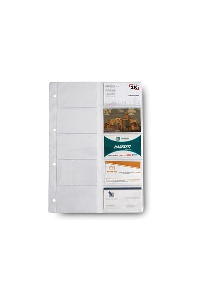 2K Business Card Album Refill 10 Rows 240 Card Holders 460 Transparent 21x30 Cm