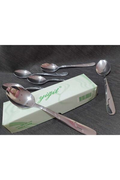 YİĞİTSTEEL SİNCE 1974 Gri Defne 6 Adet Yemek Kaşık