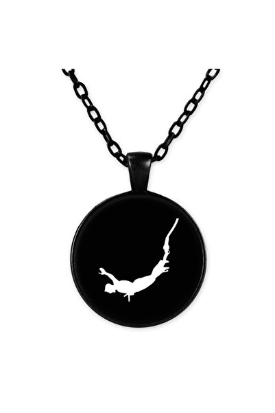 astak Black Chain Bungee Jumping Necklace