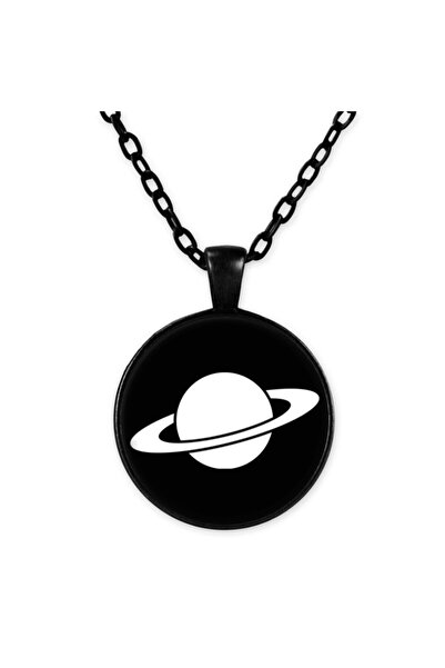astak Saturn Black Chain Necklace - Bll1910 Model