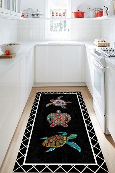 Genel Markalar Renkli Kaplumbağa Desenli Mutfak Halısı  - Cp389