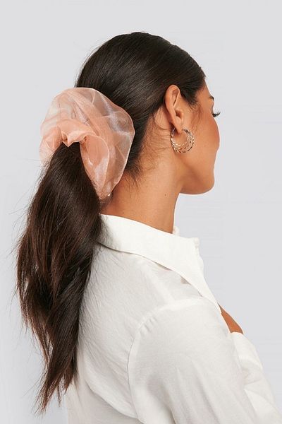 BAHELS Women's Salmon Medium Size Organza Elastic Buckle