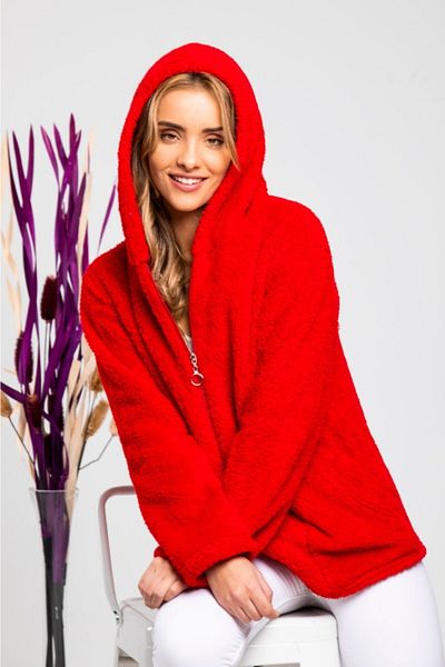 MODA VUSLAT Women's Red Zippered Fleece