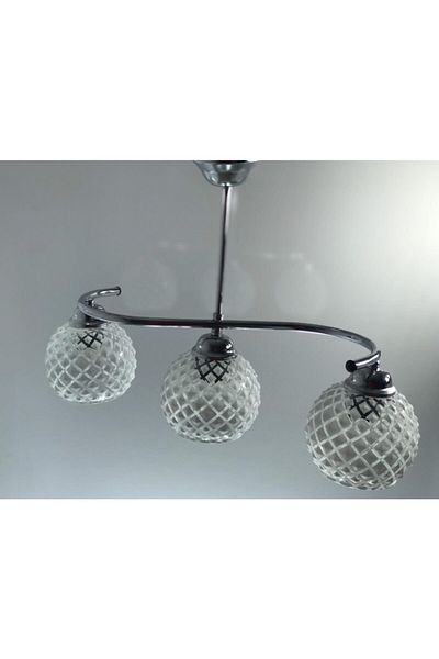 Uçar Chandelier S Baklava Glass 3 Piece