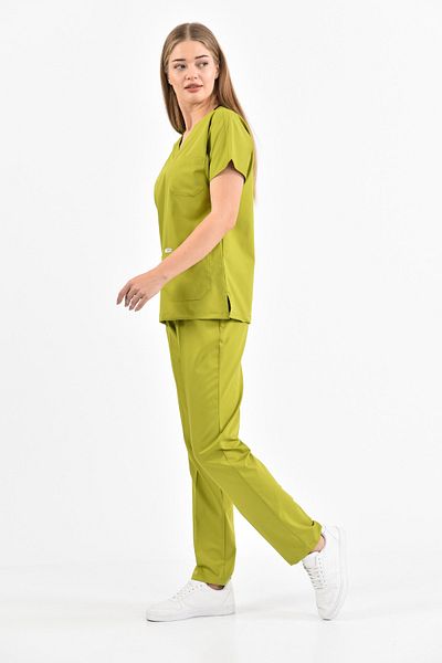 Owlet Medikal Oil Green Lycra Scrubs Costum uniform chirurgical
