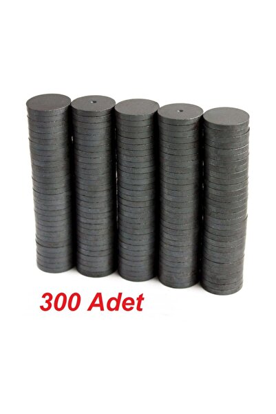 Dünya Magnet 300 Adet 14x3 Yuvarlak Ferrit Mıknatıs - Çok Amaçlı Süsleme Mıkn...