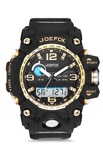 Joefox Erkek Siyah Dijital Analog Silikon Kordon Kol Saati 1016
