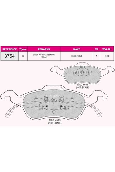 BEŞER Focus 1.6 16V 1.8 16V 1.8Tdci 2.016V 98>04 Set Ten Brake Balatasi