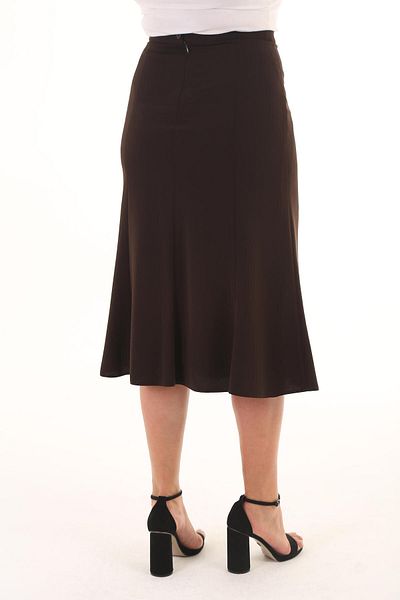 Sevda Etek Women's Brown Cuff Skirt
