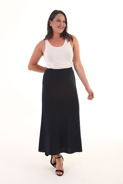 Sevda Etek Women's Navy Blue Cuff Long Skirt