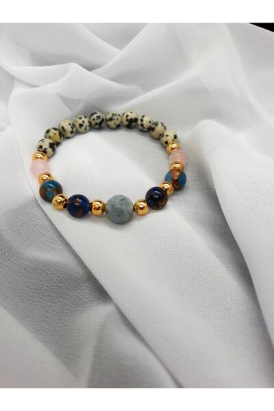 Lavinia Atelier سوار كوارتز وردي، كوارتز مورانو، زبرجد