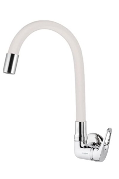 ARMİLLA ARMATÜR Beyaz Hareketli Borulu Duvardan Tek Su Çıkışlı Aç Kapa Banyo Lavabo Ve Mutfak Bataryası