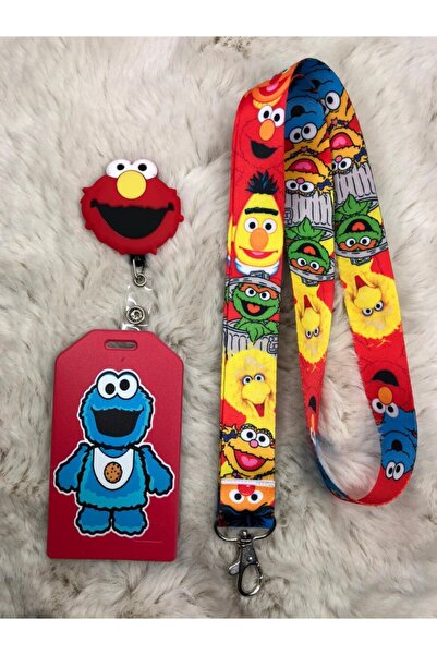 Hediyebum Sesame Street remen za vrat, jojo i Držač za kartice set