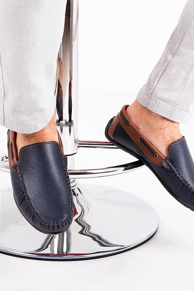 zincirport Мъжки тъмносини обувки Rog Loafer
