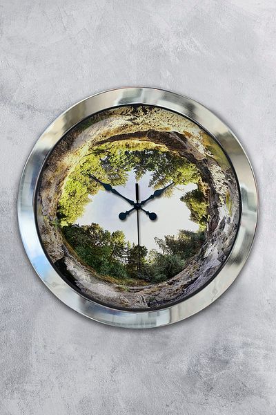 Kasva Concept Gift 36 cm Chrome Metal Tree Wall Clock