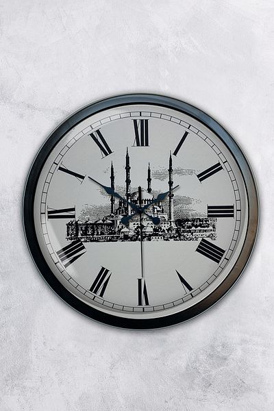 Kasva Concept Cadou 40 Cm Ceas de Perete Cami Metal Negru