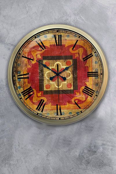 Kasva Concept 40 cm Antique Metal Wooden Gift Wall Clock