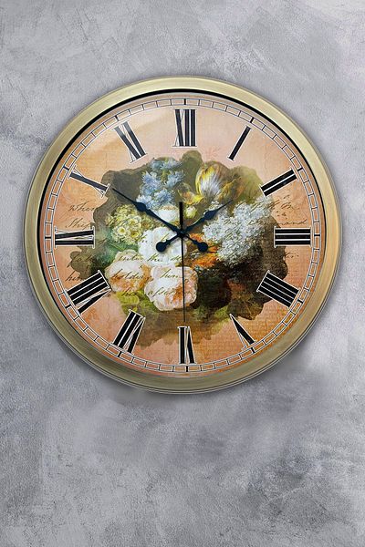Kasva Concept 40 cm Antique Metal Decorative Wall Clock Compatible
