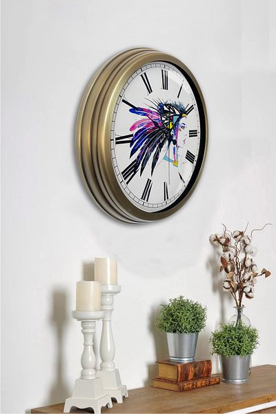 Kasva Concept 40 cm Tumbled Metal Art Work Wall Clock