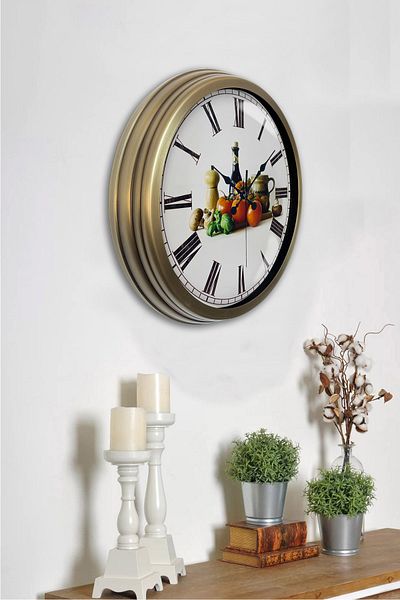 Kasva Concept Ceas de perete de bucătărie din metal antic de 40 cm