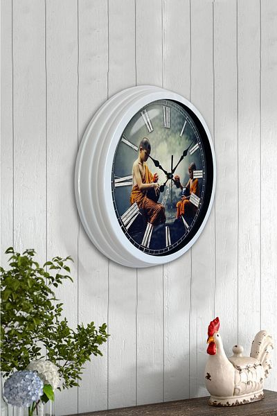 Kasva Concept Gift 40 cm White Metal Far East Wall Clock