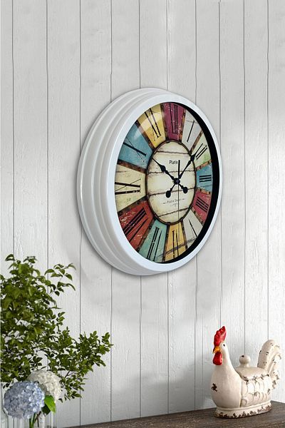 Kasva Concept Gift 40 cm White Metal Retro Wall Clock