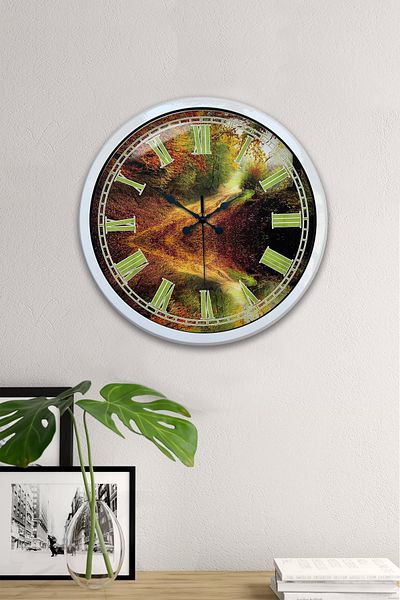 Kasva Concept Gift 40 cm White Metal Landscape Wall Clock
