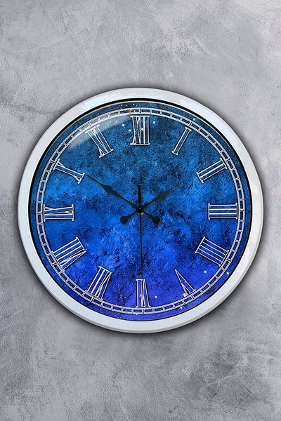 Kasva Concept Gift 40 cm White Metal Blue Wall Clock