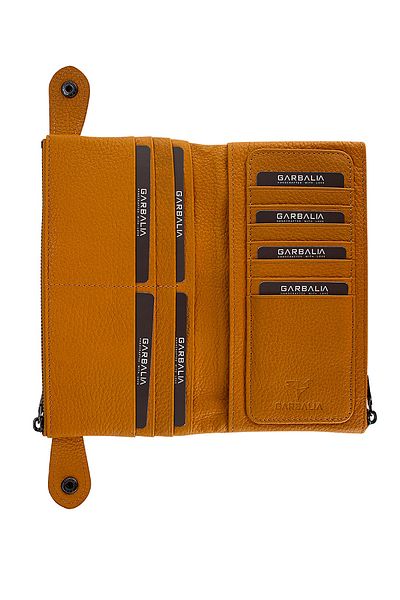 Garbalia Πορτοφόλι Unisex Mustard Yellow από γνήσιο δέρμα χαρτοφυλάκιο