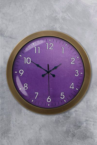 Kasva Concept Gift 36 cm Antique Metal Purple Wall Clock