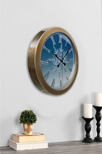 Kasva Concept 36 cm Tumbled Metal Snowflake Wall Clock