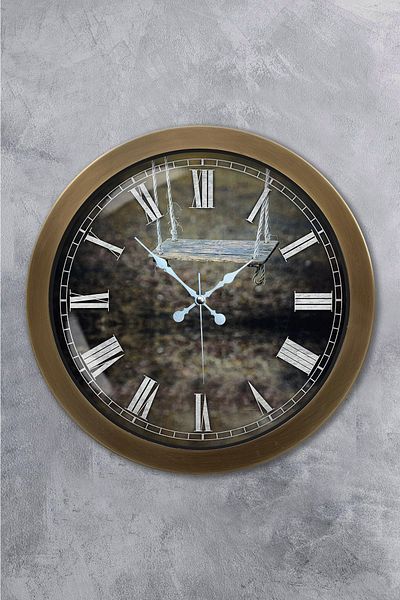 Kasva Concept Δώρο 36 εκ. Αντίκα Μεταλλικό Παλιό Ρολόι Τοίχου