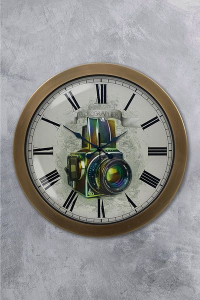 Kasva Concept Cadou 36 Cm Ceas de Perete Fotografie Metal Vechi