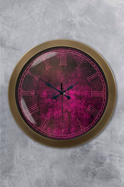 Kasva Concept Gift 36 cm Antique Metal Purple Wall Clock