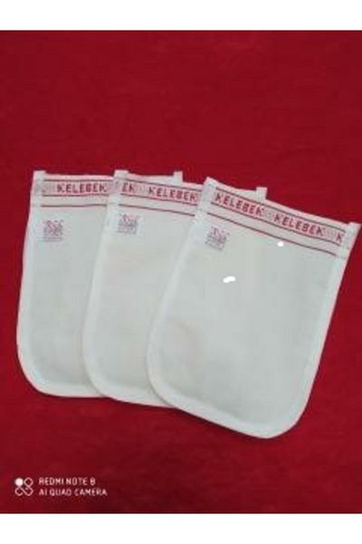 Kelebek Kese White Bath Scrub 3 Pieces Thick