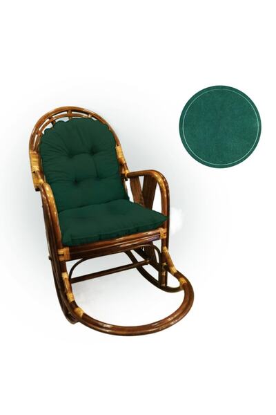 enesmefrusat 45x45 Bahçe Ve Bambu Sandalye Minderi Koyu Yeşil