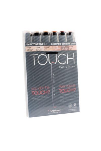 Touch Twin Marker Set 6 Colors Skin Colors B