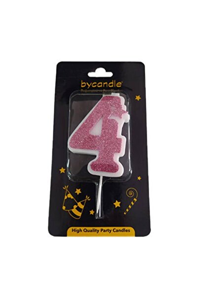 Doğumgünü Marketim Rakam Mum Simli Pembe 4