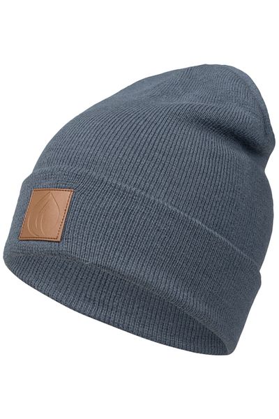 nettofit Detailní unisex zimní kožený baret z indigové vlny