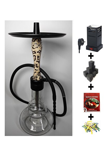 AVO-CATTO Büyük Boy Çelik Gizli Tahliyeli Epoksi Baskılı Nargile Takımı