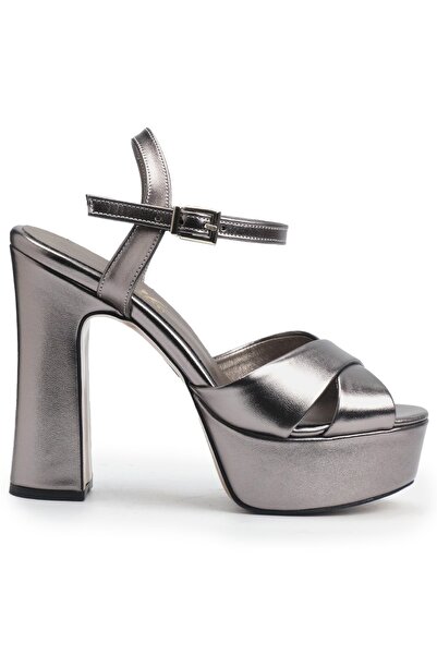 OZ DOROTHY Füme Platform Topuklu Sandalet
