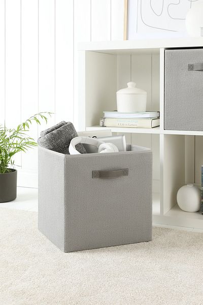 Ocean Home Textile Gray Jute In-Cabinet Laundry Children's Room Toy Organizer Folding Storage Box Organizer 33x30x33