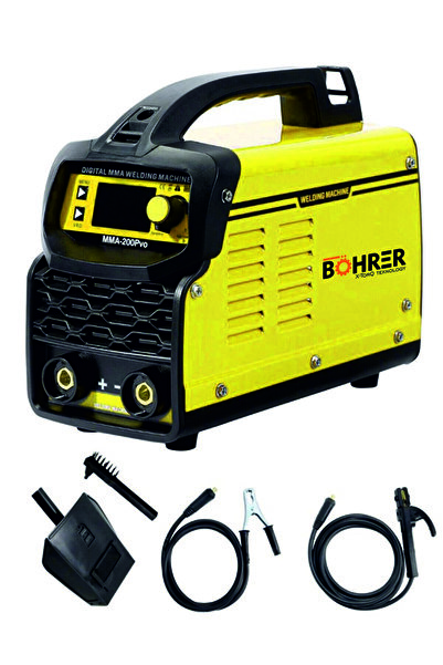 BÖHRER Pro Böhr Dark Yellow Mma 200 Amper Yeni Nesil Dijital Göstergeli Inverter Kaynak Makinesi