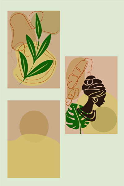 UNT Decor de perete Abscrat pentru femeie africană boemă - ornament, pictură ...