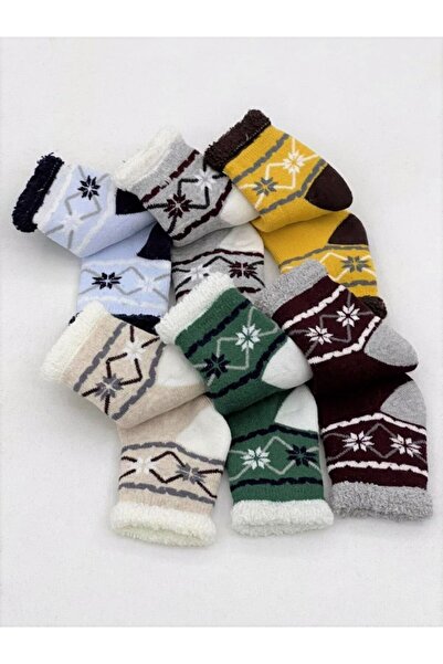 Genel Markalar Baby Boss Kışlık Desenli Anti Alerjik Havlu Çorap 6 Çift Bir A...